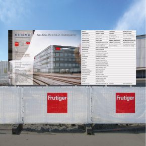 Bauwerbung mit Bauzaunbeschriftung